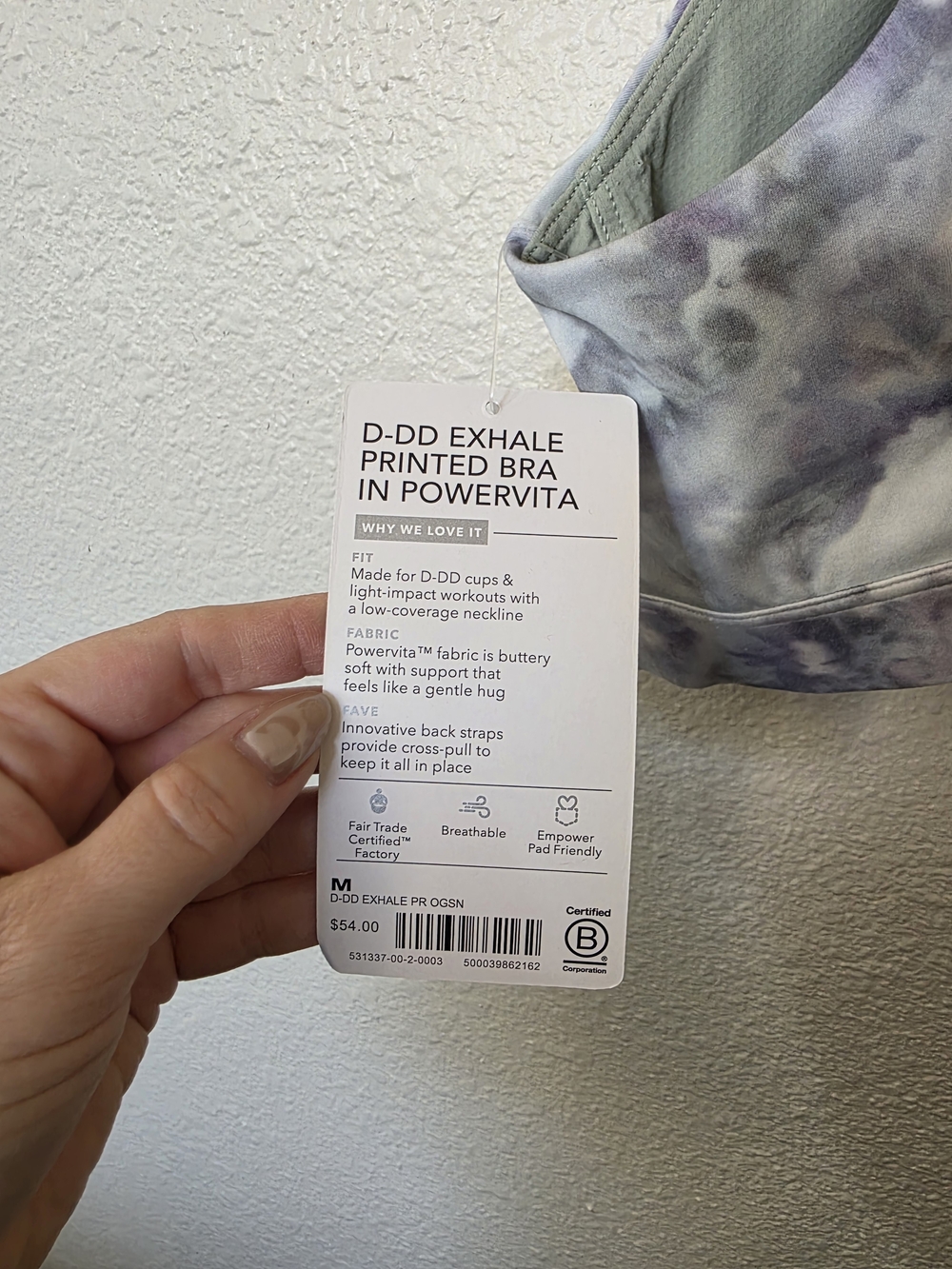 *NWT* Athleta Exhale Bra and Elation 7/8 tight, snow dye - Picture 4 of 7